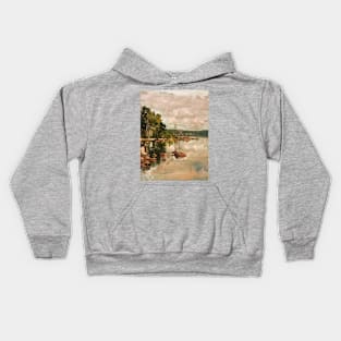 Cloudy Morning at the Lake Kids Hoodie